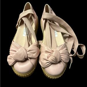 Puma x Rihanna Fenty leather bow tie up Creepers